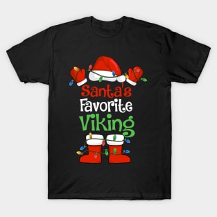 Santa's Favorite Viking Funny Christmas Pajamas T-Shirt